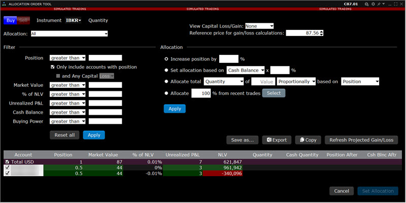 The Allocation Order Tool in TWS. 